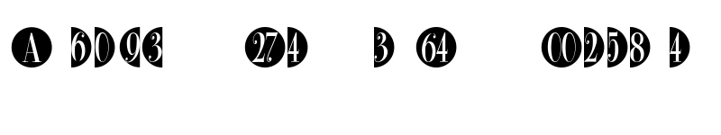 Preview of BulletNumbers BodoniCond Neg Regular