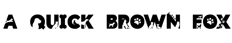 Preview of Doggies Silhouette Font Regular