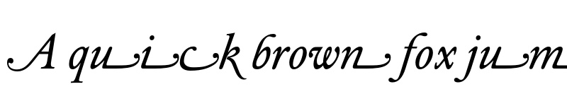 Preview of DTLElzevirTBookSwash Italic