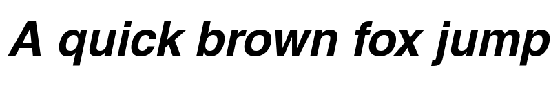 Preview of Helvetica-Narrow BoldItalic