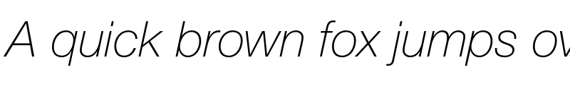 Preview of Helvetica Neue LT Pro 36 Thin Italic