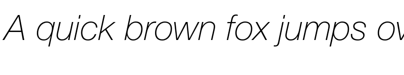 Preview of Helvetica Neue LT Std 36 Thin Italic