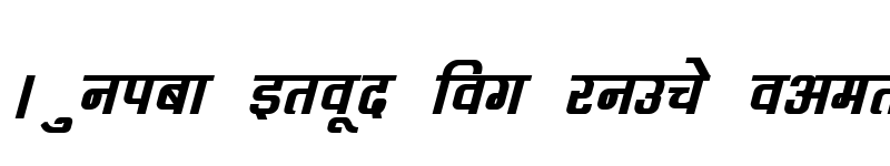 Preview of Kruti Dev 063 Bold Italic