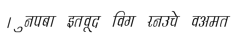 Preview of Kruti Dev 340 Italic