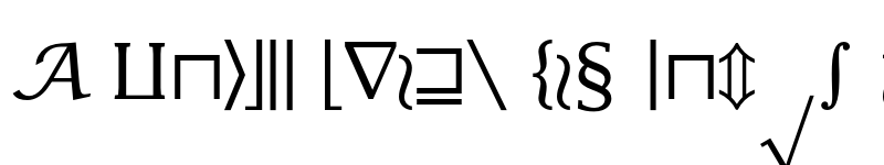 Preview of Lucida Math Symbol Regular