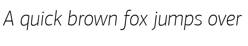 Preview of PF Agora Sans Pro Thin Italic