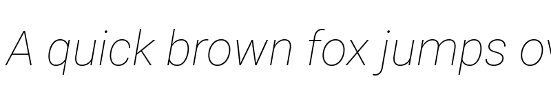 Preview of Roboto Thin Italic